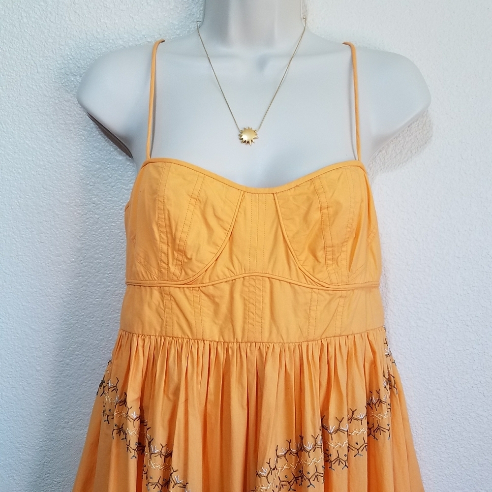 Ulla Johnson Mariza Poplin Midi Dress in Papaya - Picture 3 of 14